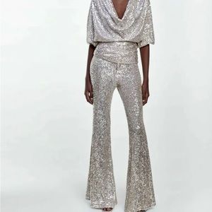 Zara Sequin Pant, NWT size M